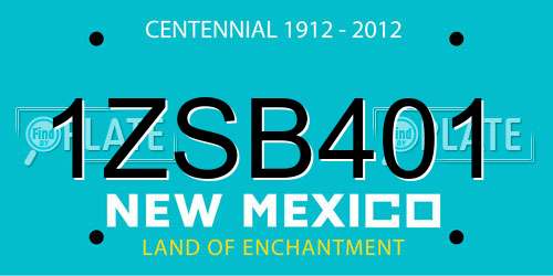 1ZSB401 New Mexico License Plate