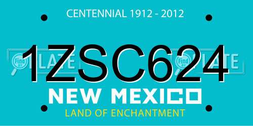 1ZSC624 New Mexico License Plate