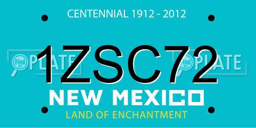 1ZSC72 New Mexico License Plate