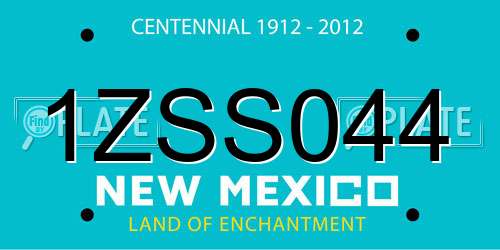 1ZSS044 New Mexico License Plate
