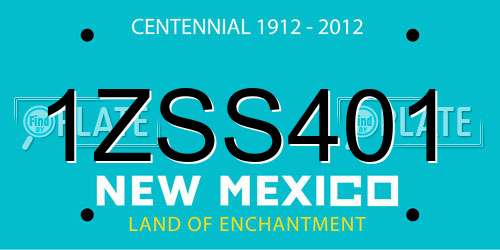 1ZSS401 New Mexico License Plate