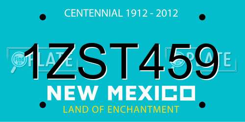 1ZST459 New Mexico License Plate