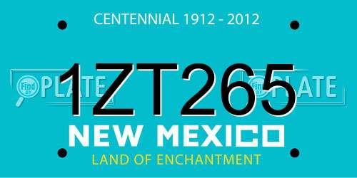 1ZT265 New Mexico License Plate