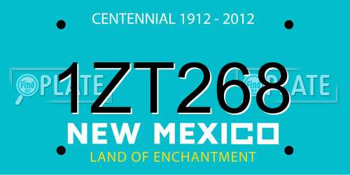 1ZT268 New Mexico License Plate