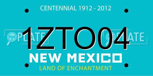 1ZTO04 New Mexico License Plate