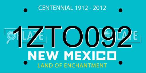 1ZTO092 New Mexico License Plate