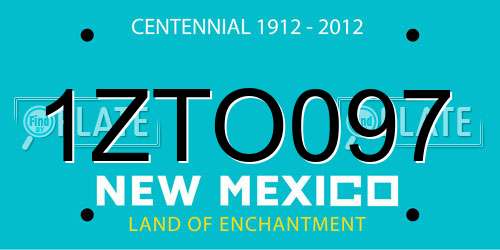 1ZTO097 New Mexico License Plate