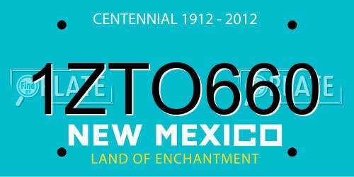 1ZTO660 New Mexico License Plate