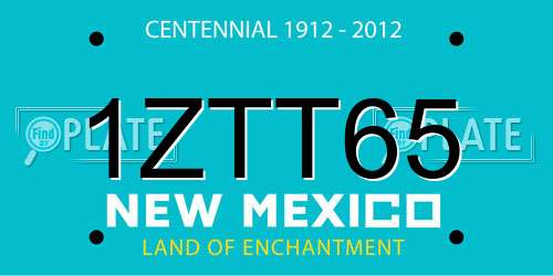 1ZTT65 New Mexico License Plate