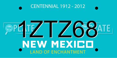 1ZTZ68 New Mexico License Plate