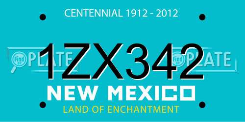 1ZX342 New Mexico License Plate