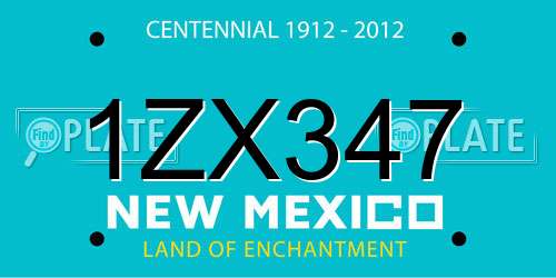 1ZX347 New Mexico License Plate