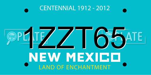 1ZZT65 New Mexico License Plate