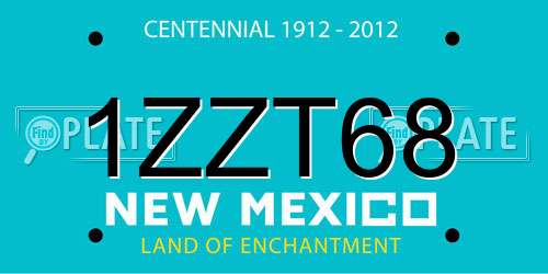 1ZZT68 New Mexico License Plate