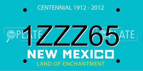 1ZZZ65 New Mexico License Plate