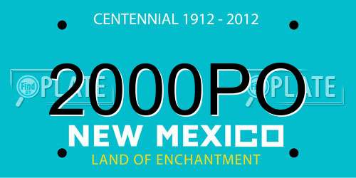 2000PO New Mexico License Plate