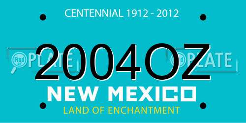 2004OZ New Mexico License Plate