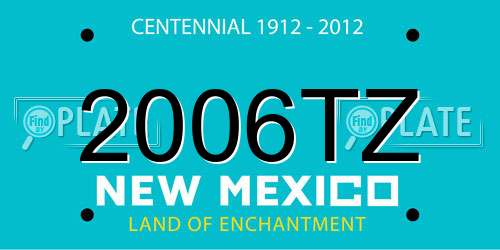 2006TZ New Mexico License Plate