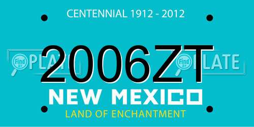 2006ZT New Mexico License Plate