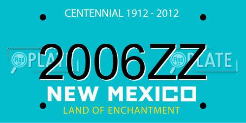 2006ZZ New Mexico License Plate