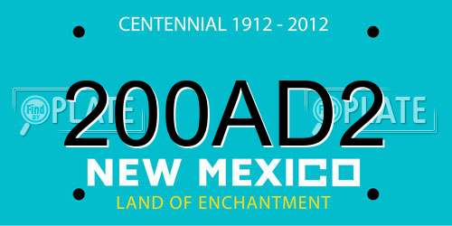 200AD2 New Mexico License Plate