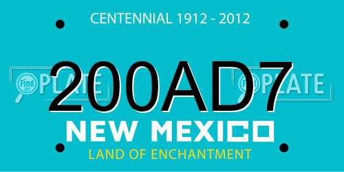 200AD7 New Mexico License Plate