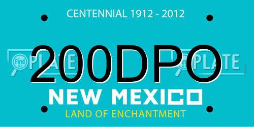 200DPO New Mexico License Plate