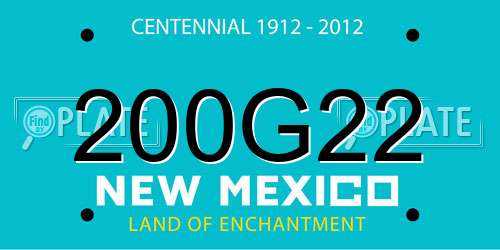 200G22 New Mexico License Plate