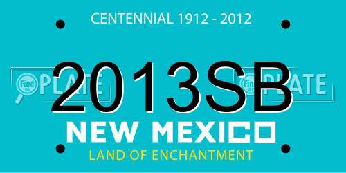 2013SB New Mexico License Plate