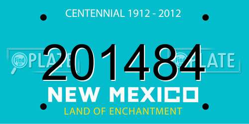 201484 New Mexico License Plate