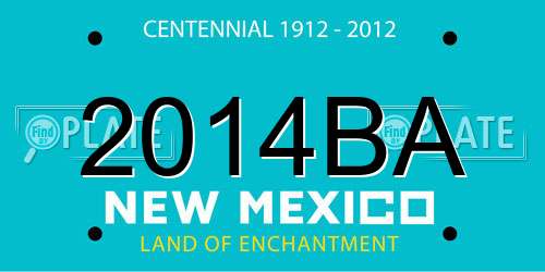 2014BA New Mexico License Plate