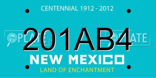201AB4 New Mexico License Plate