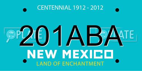 201ABA New Mexico License Plate