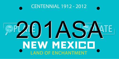 201ASA New Mexico License Plate
