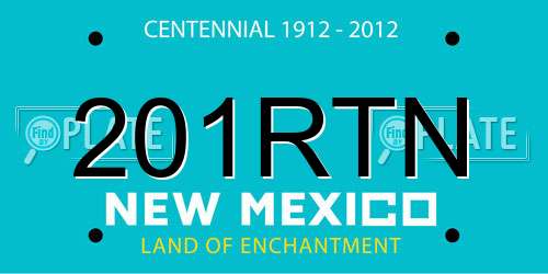 201RTN New Mexico License Plate