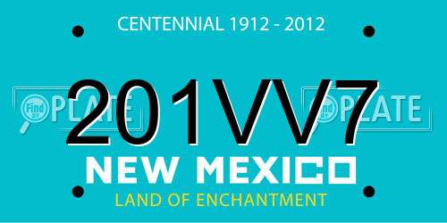 201VV7 New Mexico License Plate