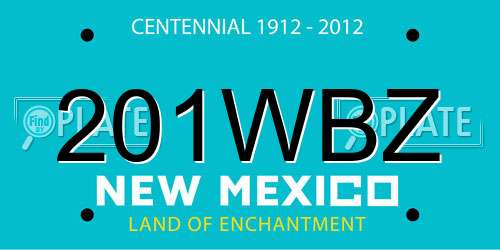 201WBZ New Mexico License Plate