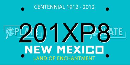 201XP8 New Mexico License Plate