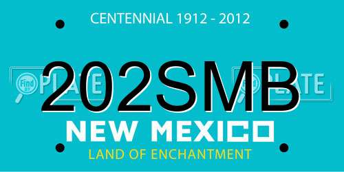 202SMB New Mexico License Plate