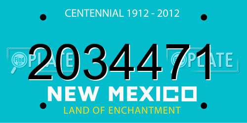 2034471 New Mexico License Plate