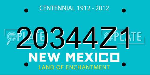 20344Z1 New Mexico License Plate