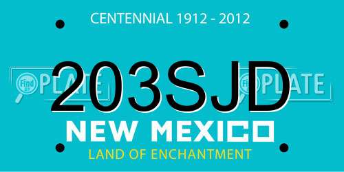 203SJD New Mexico License Plate
