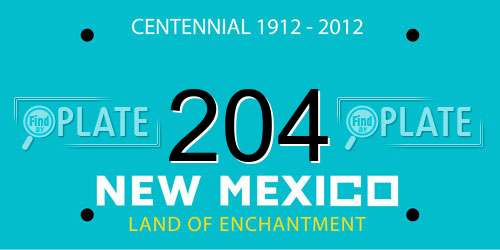 204 New Mexico License Plate