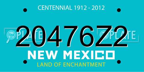 20476Z2 New Mexico License Plate