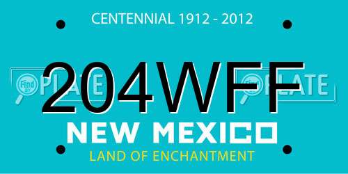 204WFF New Mexico License Plate
