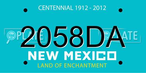 2058DA New Mexico License Plate