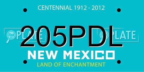 205PDL New Mexico License Plate