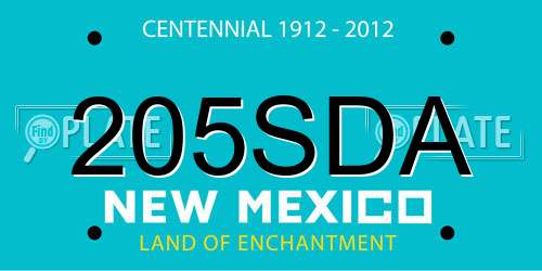 205SDA New Mexico License Plate