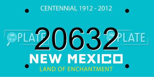 20632 New Mexico License Plate