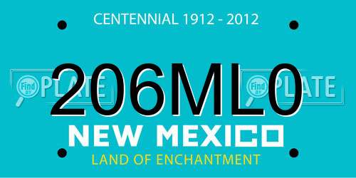 206ML0 New Mexico License Plate